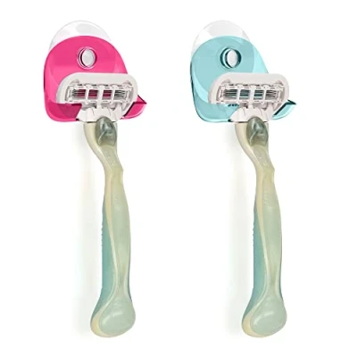 Abbildung von kwmobile Rasier Set 2x Saugnapf Halterung für Rasierer, Glas und Fliesen Nassrasierer Halter Wand Haken