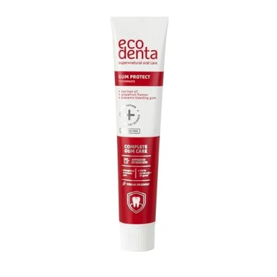 Abbildung von Ecodenta Zahnfleischschutz Zahnpasta mit Teebaumöl I Toothpaste ohne Fluorid, stärkt und schützt das Zahnfleisch natürlichen Inhaltsstoffen, für Veganer geeignet, 75ml