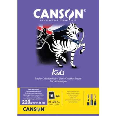 Abbildung von Canson 400015602 Hobby, farbiges Papier, A4, schwarz