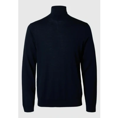 Abbildung von Selected Homme Rollkragen Strickpullover, Herren, Größe: Medium, Navy blazer