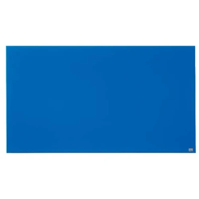 Abbildung von Nobo Glas Magnet Whiteboard mit herausnehmbarem Stiftehalter, 1260 x 710 mm, InvisaMount Befestigungssystem, Impression Pro, Blau, 1905189