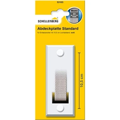 Abbildung von SCHELLENBERG Gurtwickler Abdeckplatte Standard Maxi, langlebig aus Kunststoff, Zubehör für Einlassgurtwickler, Rollladen Abdeckblenden in verschiedenen Lochabständen erhältlich