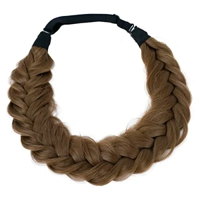 Abbildung von CAISHA Zopf Haarteil Haarband Stirnband Haarschmuck Geflochten Hellbraun HZ203
