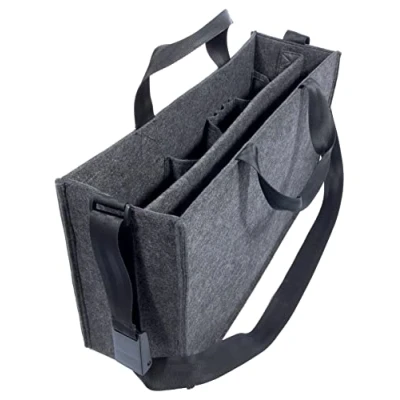 Abbildung von SIGEL BA411 Desk Sharing Bag, L, Organizer für mobiles Arbeiten, absolut sicherer Stand: Laptop und Unterlagen, Synthetischer Filz, dunkelgrau, 50 x 15 28 cm