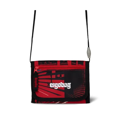 Abbildung von ergobag Brustbeutel Geldbeutel, Mini Portemonnaie mit Kleingeldfach, Sichtfenster für Mädchen und Jungen AlarmBärreitschaft Rot