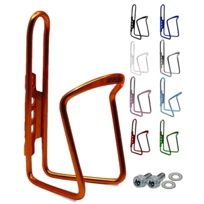 Abbildung von Flaschenhalter Fahrrad Orange aus Aluminium Extra Verstärkt für Rennrad MTB Trekkingrad Kinderfahrrad Universal Passend Getränkehalter mit Montageschrauben Trinkflaschenhalter Trinkflaschenhalterung