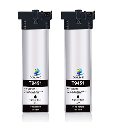 Abbildung von DOUBLE D T9451 Druckerpatrone kompatibel mit Epson Workforce Pro WF C5710DWF C5790DWF C5210DW C5290DW C5710 C5790 C5210 (2 Schwarz)