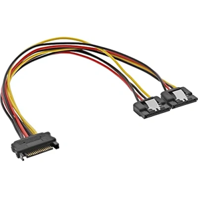 Abbildung von InLine 29683C SATA Strom Y Kabel, Buchse an 2x Stecker mit Sicherheitslasche, 0,3m