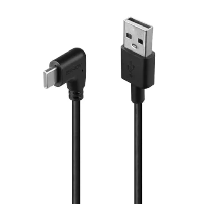 Abbildung von LINDY USB 2.0 Typ A auf C abgewinkeltes Kabel, 1m