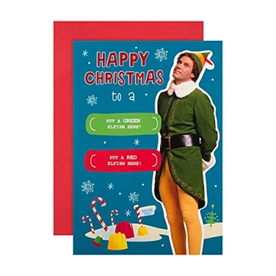 Abbildung von Hallmark Weihnachtskarte lustiges Warner Bros Elfen Design