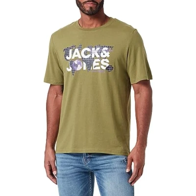Abbildung von Jack &amp; Jones Jcodust CREW NECK NOOS Tshirt print, Herren, Größe: Medium, Olive branch