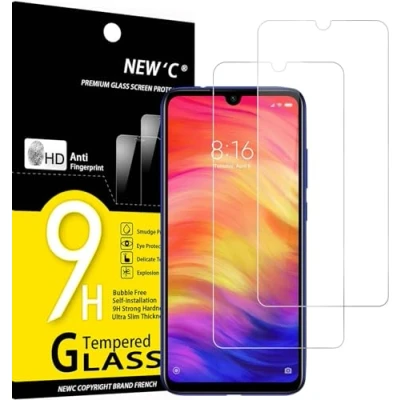 Abbildung von NEW&#039;C 2 Stück, Panzer Schutz Glas für Xiaomi Redmi Note 7, Frei von Kratzern, 9H Härte, HD Displayschutzfolie, 0.33mm Ultra klar, Ultrabeständig