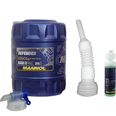 Abbildung von QR Parts Set 20 Liter 85451608 CT4503 DIN61 5022 MN7507 MANNOL Scheibenreiniger Konzentrant 1:100 250ml Original Defender 10W 40 API SL/CF Motorenöl Auslaufhahn