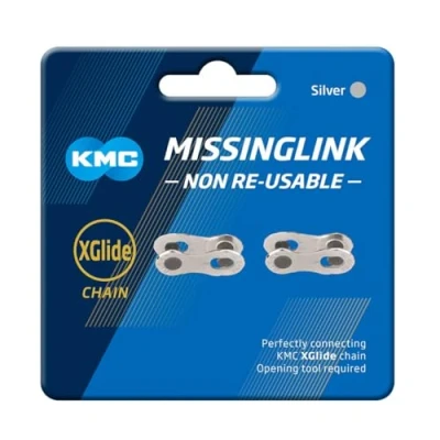 Abbildung von Kettenblatt KMC MissingLink X Glide Shimano Cues NR dunkel silber (2 Stück)
