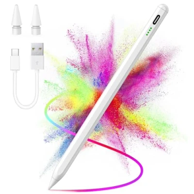 Abbildung von Stylus Stift für iPad Apple 2018 2024,Stylus Pencil Pixelgenaue Präzision, Neigungssensitivität,zum Notizenmachen und eichnen,Kompatibel 10/9/8/7/6, Pro 12.9/11/Air 5/4/3/Mini 6/5