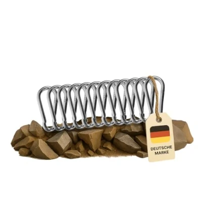 Abbildung von Dönges Feuerwehr Karabiner 40x4 mm nach DIN 5299C Tragkraft 180 kg verzinkter Stahl, stabil &amp; rostbeständig für Klettern, Hängematte, Schaukel, Schwerlast Outdoor
