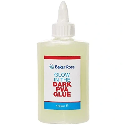 Abbildung von Baker Ross FX130 Im Dunkeln Leuchtender Leim 1 Stück, 150 ml für Halloween Basteln, UV Kleber, Glow In The Dark Kleber