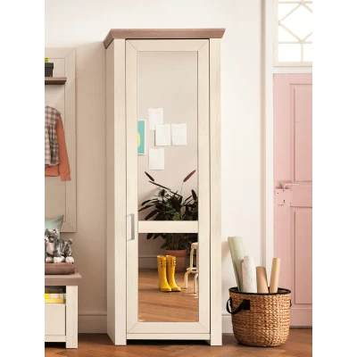 Abbildung von set one by Musterring Garderobenschrank &quot;york&quot;, mit Spiegel Typ 01/Typ 12, im Landhausstil