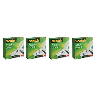 Abbildung von Scotch M8101933 Klebeband Magic 810, Zellulose Acetat, unsichtbar, beschriftbar, 33 m x 19 mm, 12 Rollen