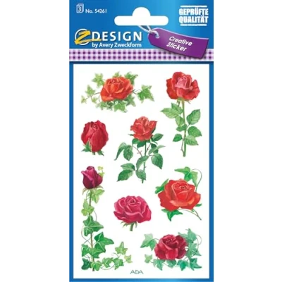 Abbildung von 10 x Z Design Sticker 76x120mm Papier 3 Bogen Motiv Rosen Efeu