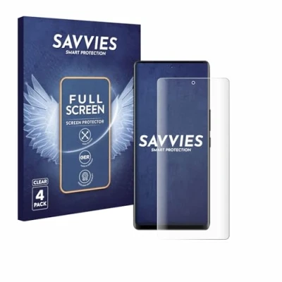 Abbildung von Savvies 4 Stück Full Screen Schutzfolie für Volla Phone Quintus Cover Displayschutz Folie [3D Curved, Transparent, Anti Fingerabdruck]