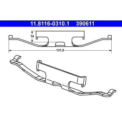Abbildung von ATE 11.8116 0310.1 Feder, Bremssattel VOLKSWAGEN: Multivan 5 (7HM, Transporter Kastenwagen, Bus