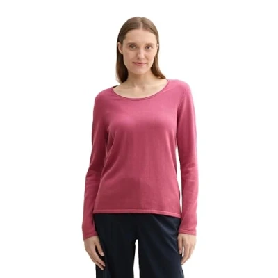 Abbildung von TOM TAILOR Strickpullover, aus Viskose mit Rundhalsausschnitt