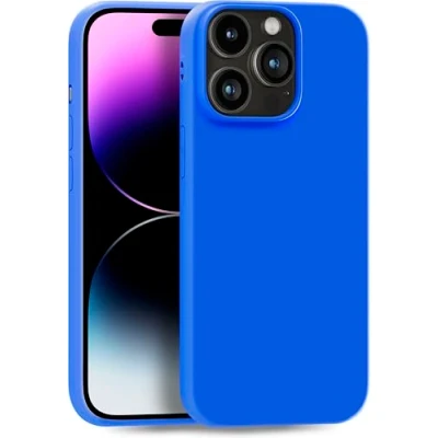 Abbildung von MyGadget Hülle kompatibel mit iPhone 14 Pro Max robuste Silikon Schutzhülle TPU Case Slim Silikonhülle Back Cover Ultra Kratzfest Handyhülle matt Königsblau