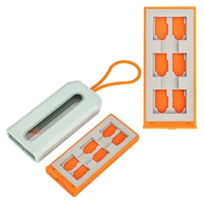 Abbildung von JJC Reise Speicherkarten Etui Tasche Halter für 6 CFexpress Typ A Karten + 12 TF/Micro SD SDXC SDHC, Protable Speicherkartenetui Tragetasche Case Box Memory Card
