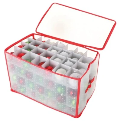 Abbildung von com four® Aufbewahrungsbox für 112 Weihnachtskugeln Christbaumschmuck Sortierbox Christbaumkugeln und Weihnachtsdeko Organizer Aufbewahrung Weihnachtsschmuck