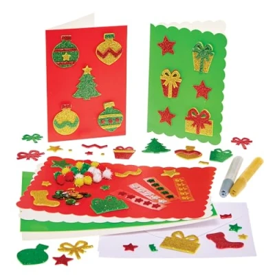 Abbildung von Baker Ross FX892 Weihnachtskarten Bastelset 1 Set, Basteln und Verzieren für Kinder