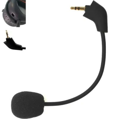 Abbildung von V MOTA Ersatz Mikrofon Galgen für Kingston HyperX Cloud 2 II Core Pro CloudX PS5 Computer PC Gaming Headsets (quadratische Löcher, abgeschrägtes Ende Mikrofon)