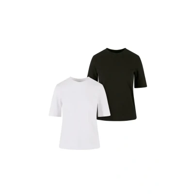 Abbildung von Urban Classics Classy 2PACK Tshirt basic, Damen, Größe: Small, White+black