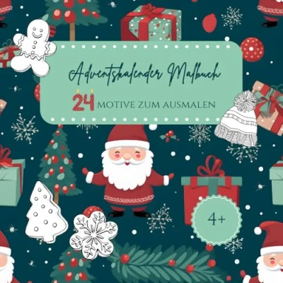 Abbildung von Adventskalender Malbuch für Kinder: 24 x 2 traditionelle Weihnachtsmotive zum Ausmalen, Ausschneiden, Dekorieren und Versenden: eine kreative ... Vorweihnachtszeit geeignet Kinder ab 4