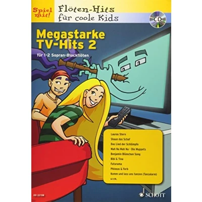 Abbildung von Megastarke TV Hits: Band 2. 1 2 Sopran Blockflöten. (Flöten Hits für coole Kids, 2)