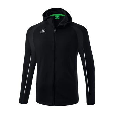 Abbildung von Erima Unisex Kinder Liga Star Trainingsjacke mit Kapuze (1032331), schwarz/weiß, 128