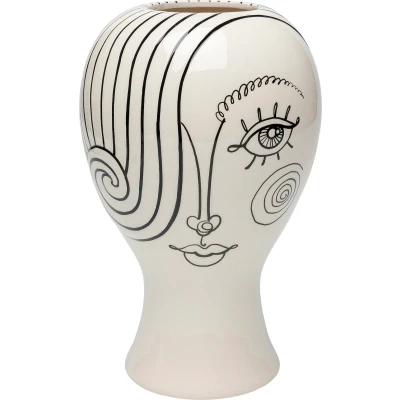 Abbildung von Kare Design Vase Favola Lady, schwarz/weiß, Blumenvase, Dekorationsvase, Gefäß für Blumen, Tischvase, 30cm