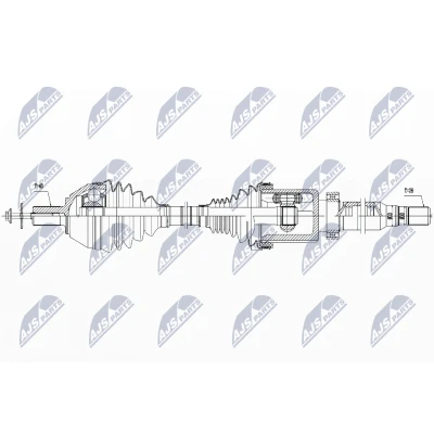 Abbildung von NTY NPW VV 042 Antriebswelle Vorderachse rechts Automatikgetriebe VOLVO: V60 I, S60 II, V70 3