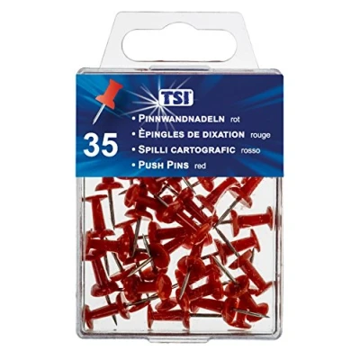 Abbildung von TSI 48323 Pinnwandnadeln, 35er Packung Farbe: rot