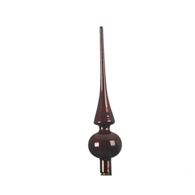 Abbildung von Kaemingk Christbaumspitze Glas 26cm hoch, D=6cm Weihnachtsbaumspitze Dunkelbraun Rotholz glänzend