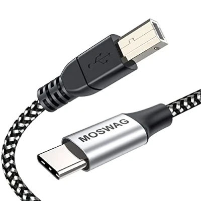Abbildung von MOSWAG 2M USB C zu Midi Kabel Typ für Samsung Huawei Laptop MacBook Controller,Midi Keyboard,Scanner Drucker,Aufnahme Audio Interface und mehr