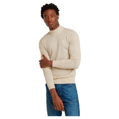 Abbildung von G Star RAW Men&#039;s Premium core Mock Knit Sweater, Weiß (Whitebait D25175 D847 1603), L