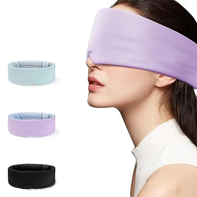 Abbildung von Aosun Schlafmaske für Frauen &amp; Herren, Seitenschläfer Schlafbrille Weich Bequem, Hautfreundlich Atmungsaktiv Augenmaske, Lichtblockierende Schlafmasken mit Verstellbarer Klettverschluss Reisen