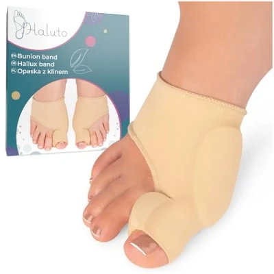 Abbildung von HALUTO 2 Stück Hallux Valgus Korrektur Bandage Zehenspreizer Großer Zeh Socken Mit Gelschutz