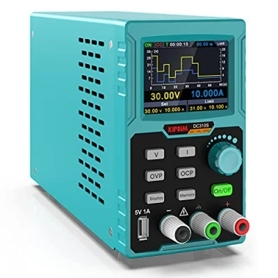 Abbildung von Programmierbares Labornetzgerät,Kiprim Labornetzteil DC310S 0 30V / 10A mit 4 stelliger LED Anzeige, Stabilisiertes Schaltnetzteil, Strommessgerät, Überlast &amp; Kurzschlussfest