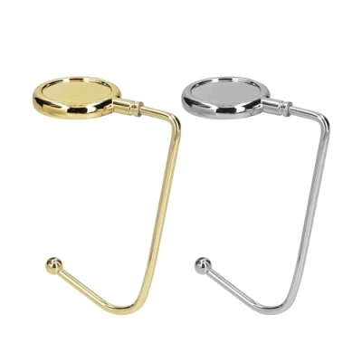 Abbildung von kwmobile 2x Tisch Handtaschenhalter Haken Antirutsch Taschenhaken Halterung Taschen Halterung, (1 tlg., Handtaschen Taschenaufhänger Halter in Gold Silber)