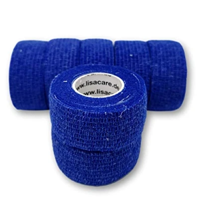 Abbildung von LisaCare latexfreie, kohäsive Fingerpflaster 2,5cm Blau 7 St