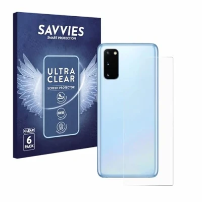 Abbildung von Savvies 6 Stück Schutzfolie für Samsung Galaxy S20 (Rückseite) Displayschutz Folie Ultra Transparent