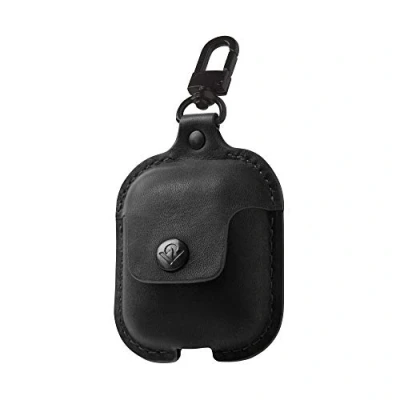 Abbildung von Twelve South AirSnap , Leather Protective Case/Cover with Loss Prevention Clip for AirPods &amp; Wireless Charging Case AirPods, Black