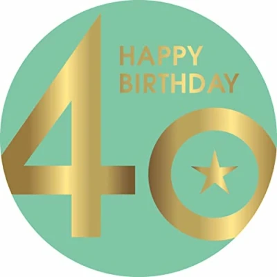 Abbildung von Essbarer Tortenaufleger 40. Geburtstag // Kuchendekoration Tortendekoration (Grün)
